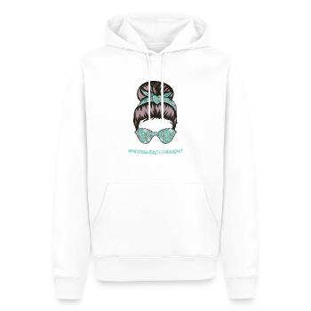Santé mentale Le violeur3 - Sweat à capuche Premium bio Homme - blanc - Devant - Nico (187cm)