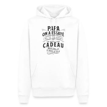 Meilleur cadeau pour Papa - Fête des pères - Sweat à capuche Premium bio Homme - blanc - Devant - Nico (187cm)