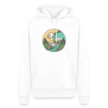 nature merveilleuse - Sweat à capuche Premium bio Homme - blanc - Devant - Nico (187cm)