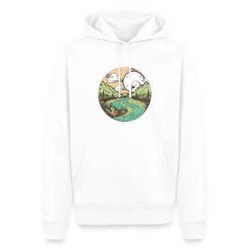 nature merveilleuse - Sweat à capuche Premium bio Homme - blanc - Devant - Nico (187cm)