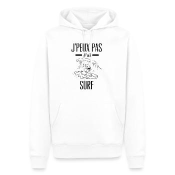 J'peux pas j'ai surf - surfeuse - humour - sport - Sweat à capuche Premium bio Homme - blanc - Devant - Nico (187cm)