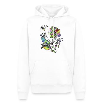 Fleur - Sweat à capuche Premium bio Homme - blanc - Devant - Nico (187cm)