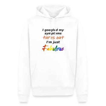 googled turns out fabulous wbg - Männer Premium Bio Hoodie - Weiß - Vorne - Nico (187cm)