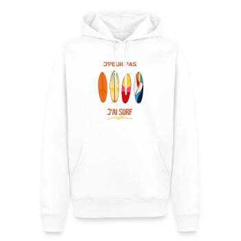 J'peux pas j'ai surf - surfeuse - humour - sport - Sweat à capuche Premium bio Homme - blanc - Devant - Nico (187cm)