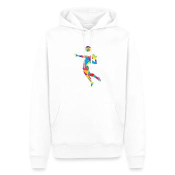 Low Poly Spike Servir Polygon Volleyball - Sweat à capuche Premium bio Homme - blanc - Devant - Nico (187cm)