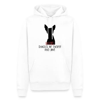 Ratlers : des paquets d’énergie et d’amour - Sweat à capuche Premium bio Homme - blanc - Devant - Nico (187cm)