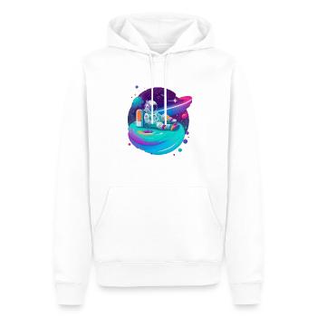 Un astronaute se détend dans l’espace - Sweat à capuche Premium bio Homme - blanc - Devant - Nico (187cm)