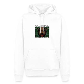 Wilder Keiler - Männer Premium Bio Hoodie - Weiß - Vorne - Nico (187cm)