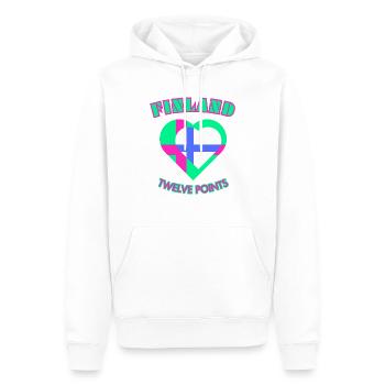 Finland Twelve Points - Suomi Kaksitoista Pistettä - Men’s Premium Organic Hoodie - white - Front - Nico (187cm)