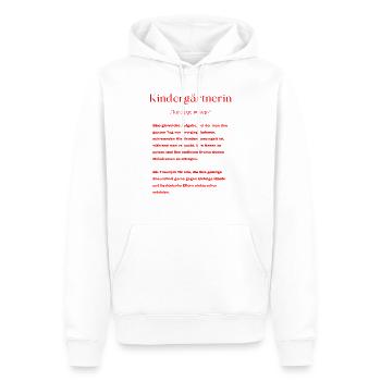 Kindergärtnerin Definition - Männer Premium Bio Hoodie - Weiß - Vorne - Nico (187cm)