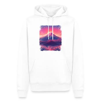 Esthétique japonaise Mont Fuji Vaporwave Sight - Sweat à capuche Premium bio Homme - blanc - Devant - Nico (187cm)