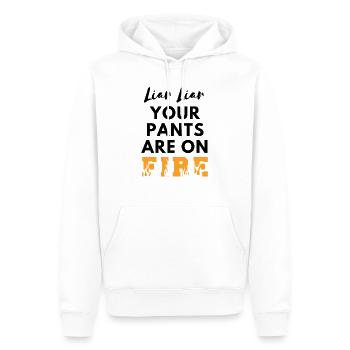 Liar Your Pants are on Fire - Men’s Premium Organic Hoodie - white - Front - Nico (187cm)