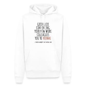 Félicitations pour le nouvel emploi - Sweat à capuche Premium bio Homme - blanc - Devant - Nico (187cm)