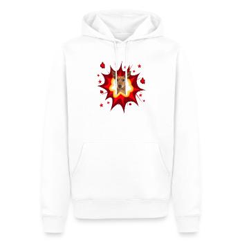 Conception de chien comique - Pow - Podenco - Sweat à capuche Premium bio Homme - blanc - Devant - Nico (187cm)
