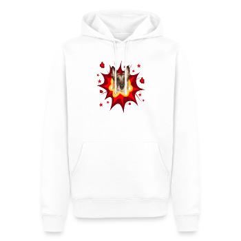 Comic Dog Design - Pow - Malinois - Sweat à capuche Premium bio Homme - blanc - Devant - Nico (187cm)