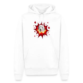 Comic Dog Design - Pow - Old English Sheepdog - Sweat à capuche Premium bio Homme - blanc - Devant - Nico (187cm)