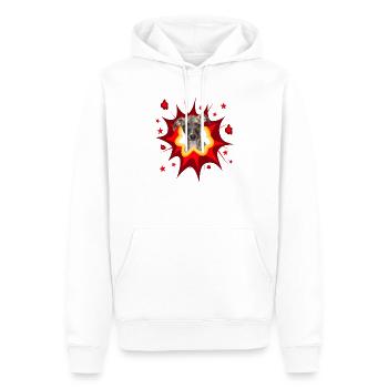 Comic Dog Design - Pow - Whippet - Men’s Premium Organic Hoodie - white - Front - Nico (187cm)