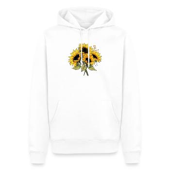 Bouquet floral de tournesol jaune Jeu de mots de fleurs mignonnes - Sweat à capuche Premium bio Homme - blanc - Devant - Nico (187cm)