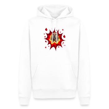 Conception de chien comique - Pow - Hovawart - Sweat à capuche Premium bio Homme - blanc - Devant - Nico (187cm)