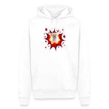 Conception de chien comique - Pow - Chihuahua - Sweat à capuche Premium bio Homme - blanc - Devant - Nico (187cm)