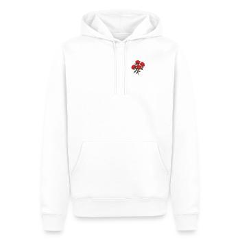 Aufnäher Rote Rosen Cool Vintage Blumen Liebhaber - Männer Premium Bio Hoodie - Weiß - Vorne - Nico (187cm)