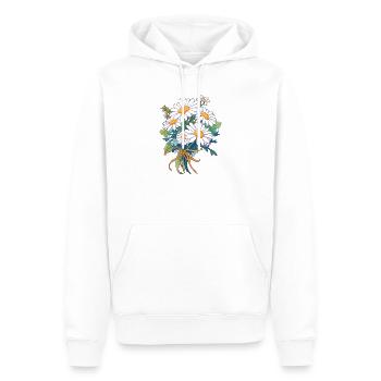 Blumenstrauß Blumen Gänseblümchen Liebhaber Vintage Blumen Wortspiel - Männer Premium Bio Hoodie - Weiß - Vorne - Nico (187cm)