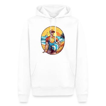 Rod Beachvolleyballspieler - Männer Premium Bio Hoodie - Weiß - Vorne - Nico (187cm)