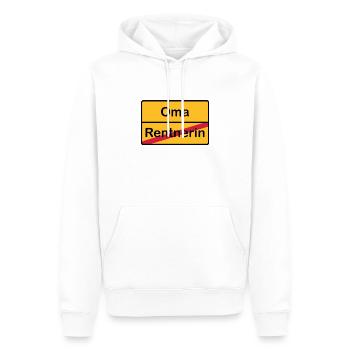 Ruhestand / Rente Oma als Ortsschild - Männer Premium Bio Hoodie - Weiß - Vorne - Nico (187cm)