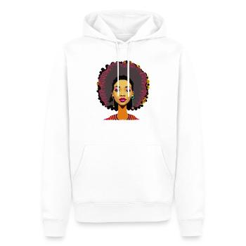 Dame mit Afro - Männer Premium Bio Hoodie - Weiß - Vorne - Nico (187cm)