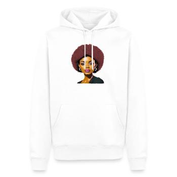 Lady with Afro - Men’s Premium Organic Hoodie - white - Front - Nico (187cm)