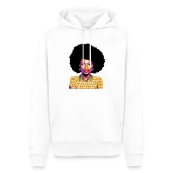 Femme noire - Sweat à capuche Premium bio Homme - blanc - Devant - Nico (187cm)