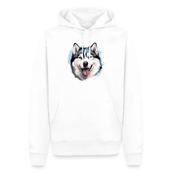 Alaskan Malamute Hund Malerei - Männer Premium Bio Hoodie - Weiß - Vorne - Nico (187cm)
