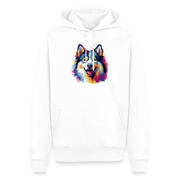 Colorful Alaskan Malamute Dog Painted - Men’s Premium Organic Hoodie - white - Front - Nico (187cm)