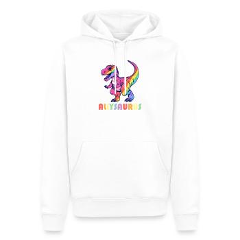 Allysaurus Dino LGBT Transgender Dinosaur Lover - Sweat à capuche Premium bio Homme - blanc - Devant - Nico (187cm)