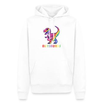 Allysaurus LGBT Transgender Dino Regenbogen Lesben - Männer Premium Bio Hoodie - Weiß - Vorne - Nico (187cm)