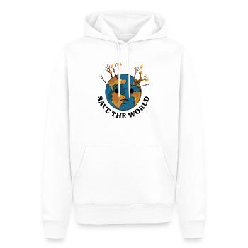 Klimawandel Save The World Design - Männer Premium Bio Hoodie - Weiß - Vorne - Nico (187cm)