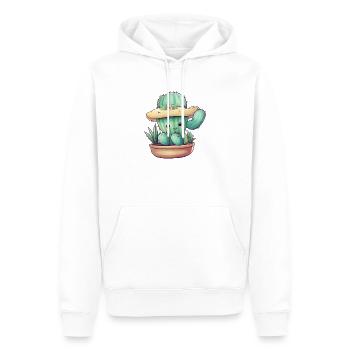 Cactus mignon mignon avec des lunettes de soleil pour l’été - Sweat à capuche Premium bio Homme - blanc - Devant - Nico (187cm)