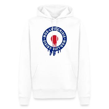 Mod life Crise - Sweat à capuche Premium bio Homme - blanc - Devant - Nico (187cm)