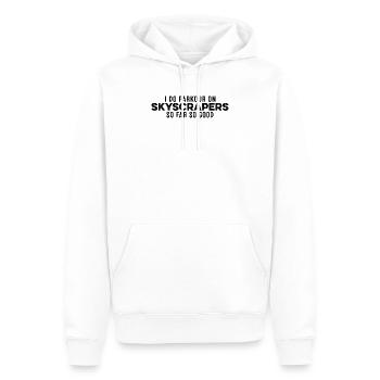 Ich mache Parkour auf Wolkenkratzern So weit, so gut, cool - Männer Premium Bio Hoodie - Weiß - Vorne - Nico (187cm)