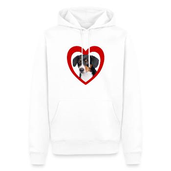 Amoureux des chiens - Dogs Heart Entlebucher Mountain Dog - Sweat à capuche Premium bio Homme - blanc - Devant - Nico (187cm)
