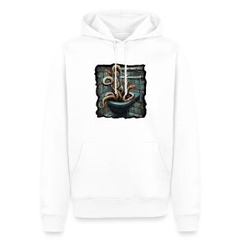 SERPENTS QUI MONTENT À TRAVERS LES TUYAUX D’ÉGOUT - Sweat à capuche Premium bio Homme - blanc - Devant - Nico (187cm)