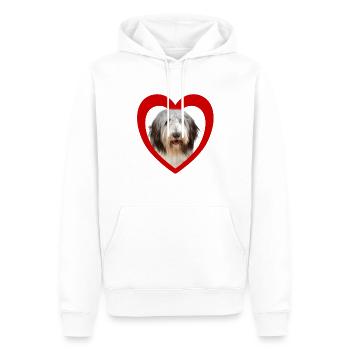 Dog Lovers - Dogs Heart - Old English Sheepdog - Sweat à capuche Premium bio Homme - blanc - Devant - Nico (187cm)