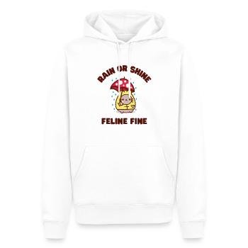 Rain or Shine Feline Fine Cat Design - Men’s Premium Organic Hoodie - white - Front - Nico (187cm)