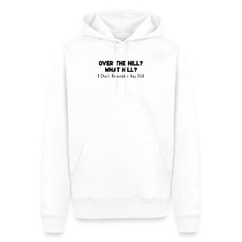 Cool sur la colline? Drôle quelle colline? Blague d’humour - Sweat à capuche Premium bio Homme - blanc - Devant - Nico (187cm)