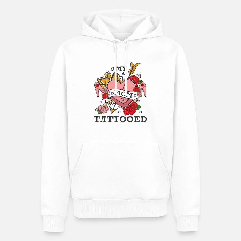 Coole Mutter - Mutter Tattoo - Männer Premium Bio Hoodie - Weiß