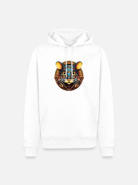 Cheddar Cheese Mouse - Men’s Premium Organic Hoodie - white