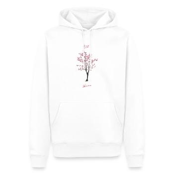 SAKURA TREE. Werde groß und blühe auf. - Männer Premium Bio Hoodie - Weiß - Vorne - Nico (187cm)