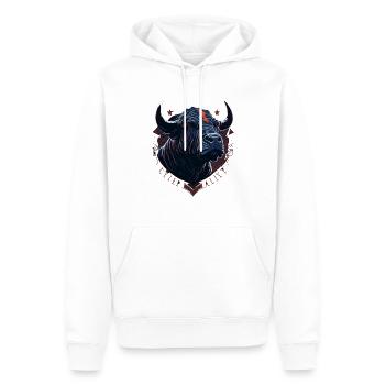 Tête de taureau de vache - Sweat à capuche Premium bio Homme - blanc - Devant - Nico (187cm)