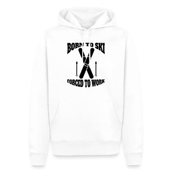 Skieur Ski Design Tenue de ski Ski Ski - Sweat à capuche Premium bio Homme - blanc - Devant - Nico (187cm)