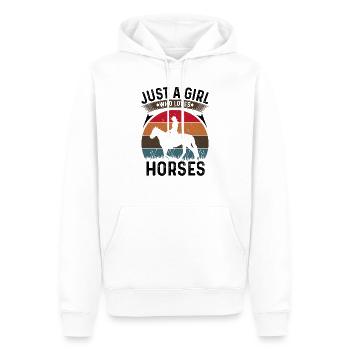 Horse Lover Gift Just A Girl Who Loves Horses - Men’s Premium Organic Hoodie - white - Front - Nico (187cm)